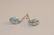 W/GOLD PAIR OF LADIES DIAMOND AND BLUE TOPAZ EARRINGS