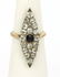 STUNNING 2-T 14K GOLD & OLD MINE DIAMONDS ANTIQUE RING
