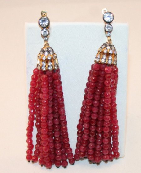 STUNNING RUBY EARRINGS: VERY STUNNING RUBY EARRINGS. SET WITH ALL STERLING SILVER. YOU DO NOT SEE THESE OFTEN!