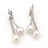 18K White Gold South Sea Pearl & Diamond Dangle Earring