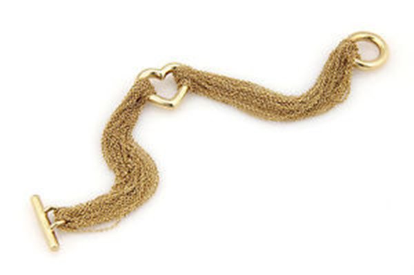 Tiffany & Co. 18K Yellow Gold Heart Mesh Link Toggle (1 of 4)