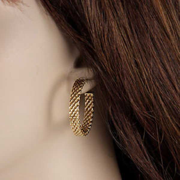 18k Yellow Gold Tiffany Co Somerset Hoop Earrings