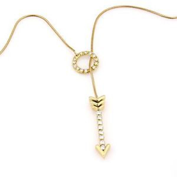 Estate 18K Yellow Gold Diamond Arrow Lariat Pendant (1 of 1)