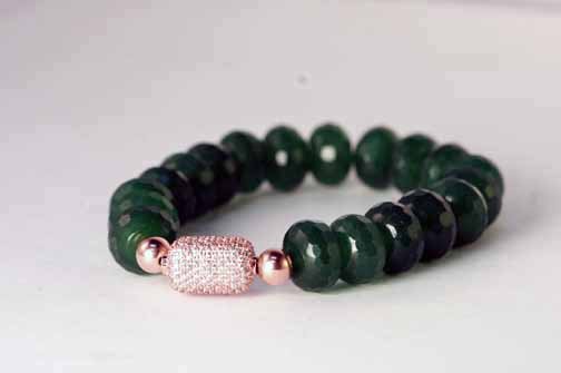 Gorgeous round cut large Jade bracelet , with designer (1 of 4)