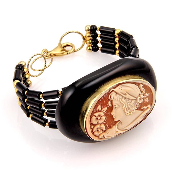 Vintage Estate Vermeil 925 Silver Large Oval Cameo & (1 of 2)