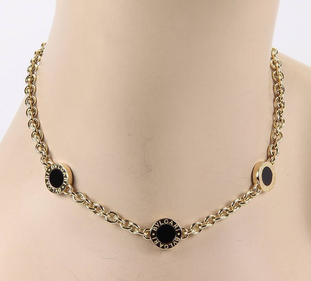 Bulgari "Bvlgari" 18kt Yellow Gold Black Onyx Three (1 of 1)