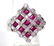 Estate Platinum 1.20ct Diamond & 1.51 ct. Rubies Weave