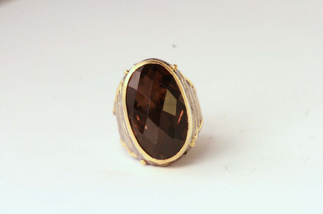 Stunning large smokey topaz ring. (1 of 3)