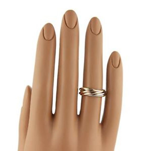 Cartier 18k Tri-Color Gold Trinity Rolling 7 Bands Ring (1 of 5)