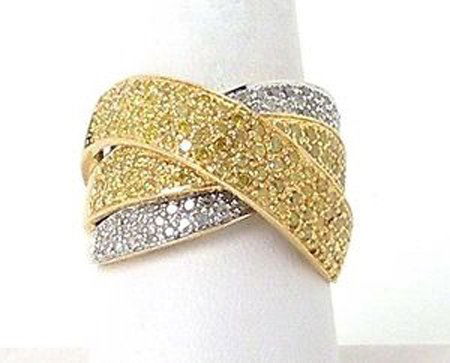 14k Yellow Gold 1.70tcw Fancy Yellow & White Diamond (1 of 1)