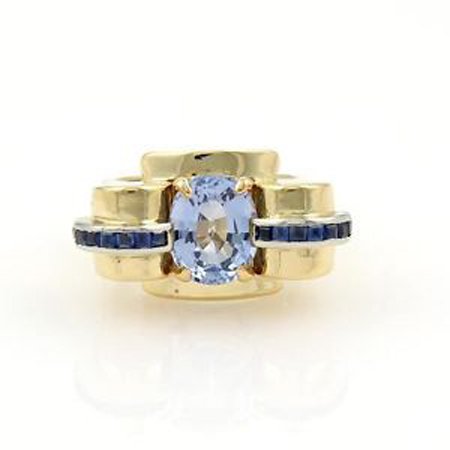 Vintage 18k Yellow Gold & 4.10ct Sapphire Fancy Design (1 of 5)