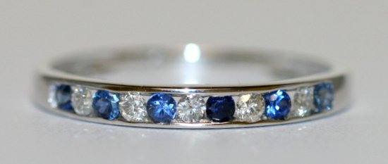 14K W/ GOLD DIAMOND & SAPPHIRE RING (1 of 3)