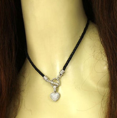 14k White Gold .40ctw Diamond Toggle Heart Pendant & (1 of 1)