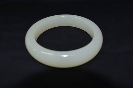 Jade Bracelet: Chinese , translucent Jade bracelet, Dia 2.5"