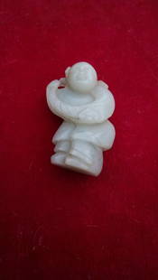 And Nephrite boy: Qing Dynasty , Chinese,fine carving of a boy