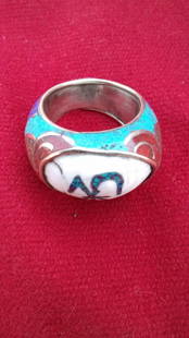 Tibetan Ring: Qing Dynasty , Chinese,Colorful tibetian ring