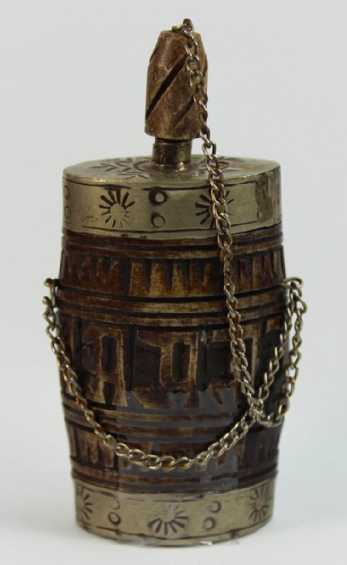 Chinese Carved Wood & silver Snuff Bottle (1 of 6)