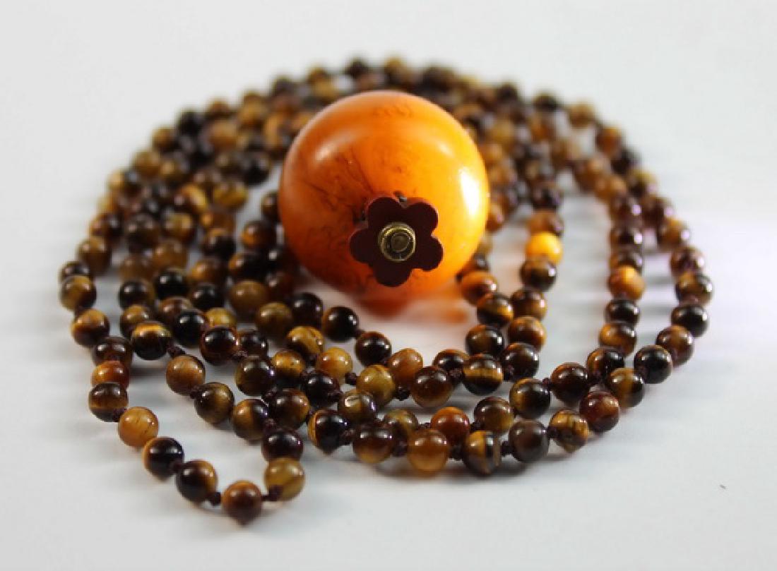 Vintage Natural Baltic Amber Bead Pendant Necklace (1 of 6)
