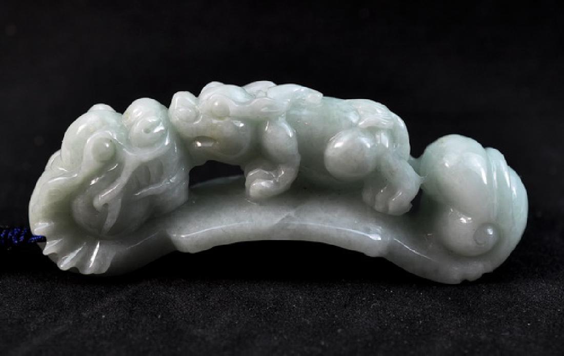 Chinese Carved Jadeite Hand Piece (1 of 7)