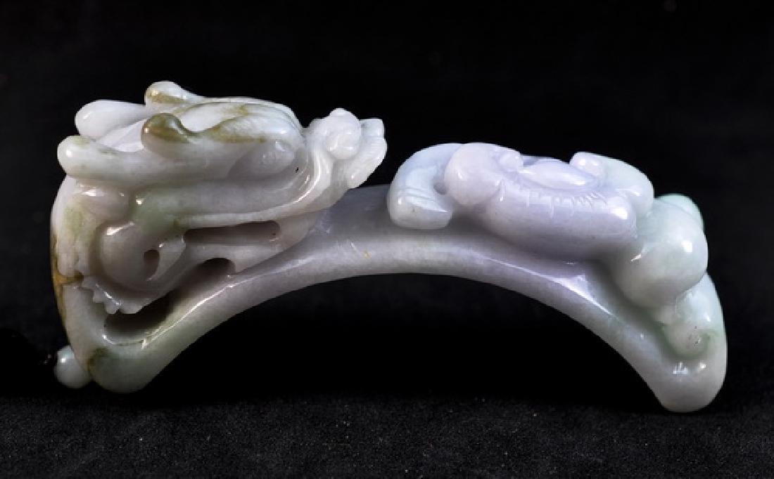 Chinese Carved Jadeite Hand Piece (1 of 8)