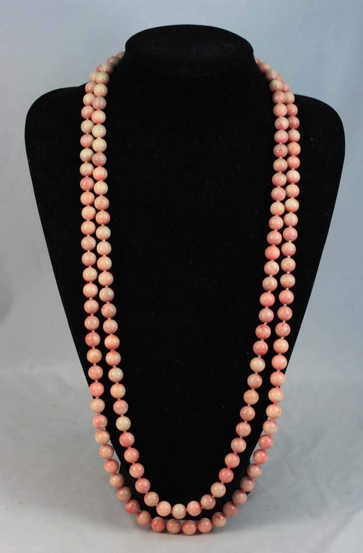 Double Carved Coral Beads Necklace (1 of 6)
