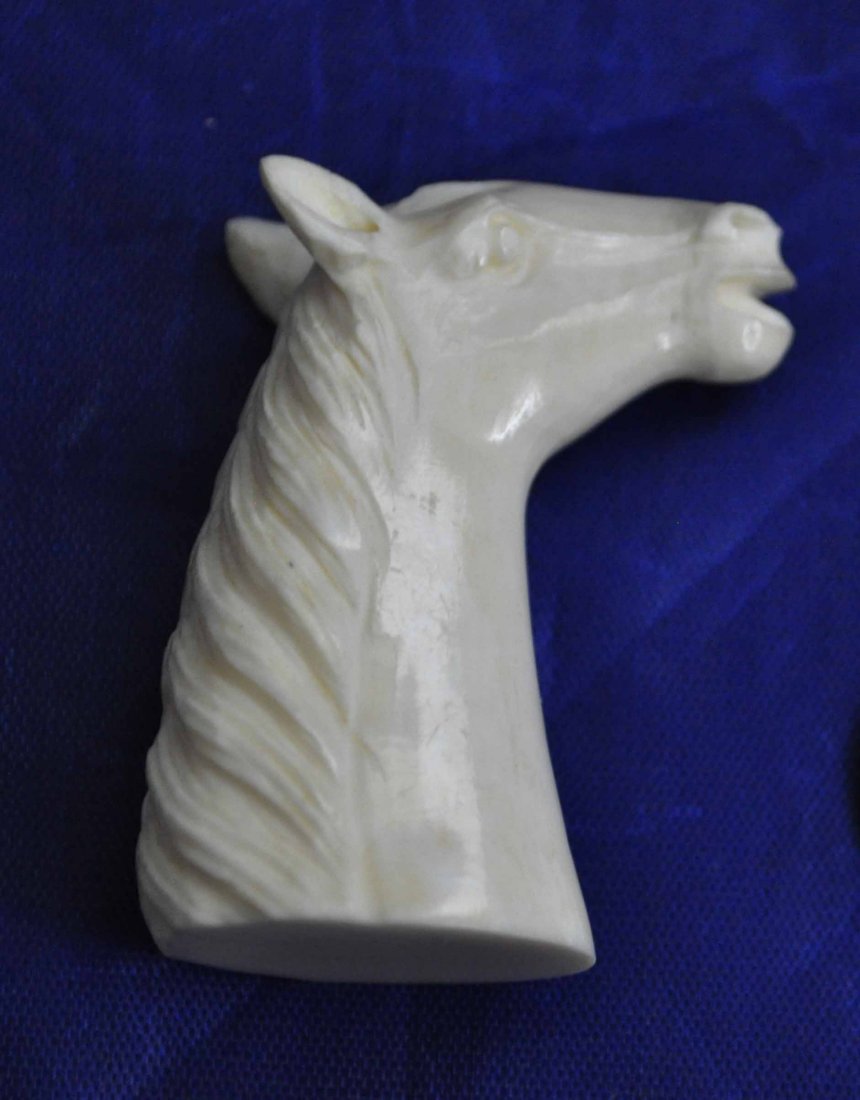 Carved Ivory Horse Head Statue