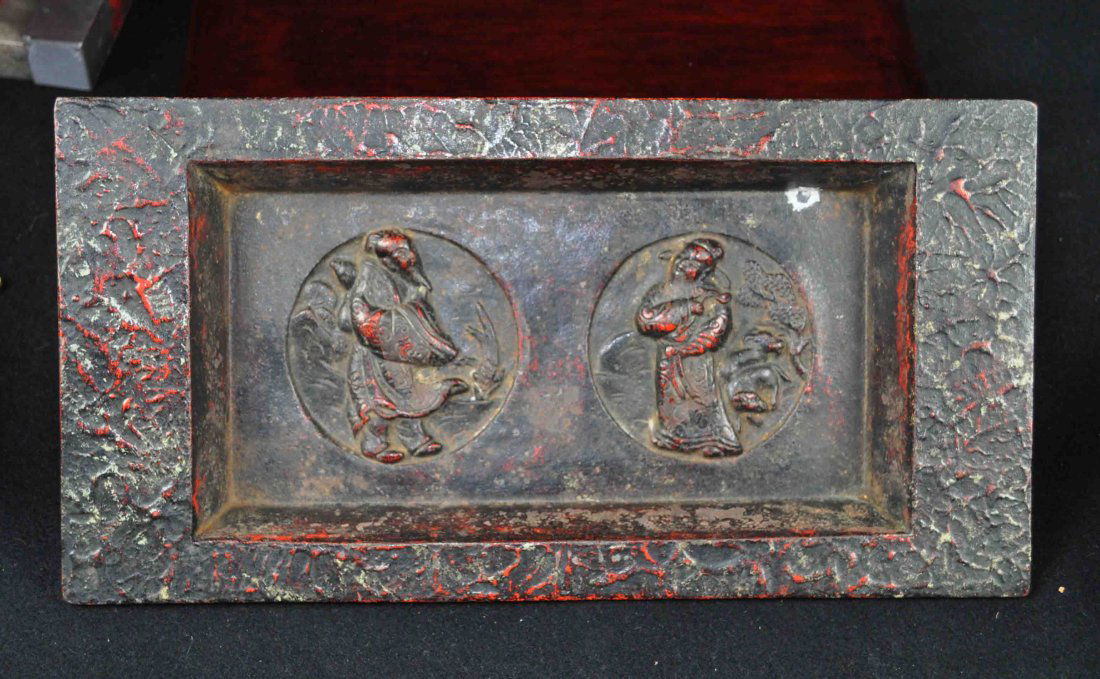 Chinese Bronze Plate w. Mark: Measurements: 12.5" X 6.5" X 1.2", All cracks, chips or hairlines, it will be marked on the pictures with an arrow. If there are no arrows, then it means that the item is in good condition. All base,