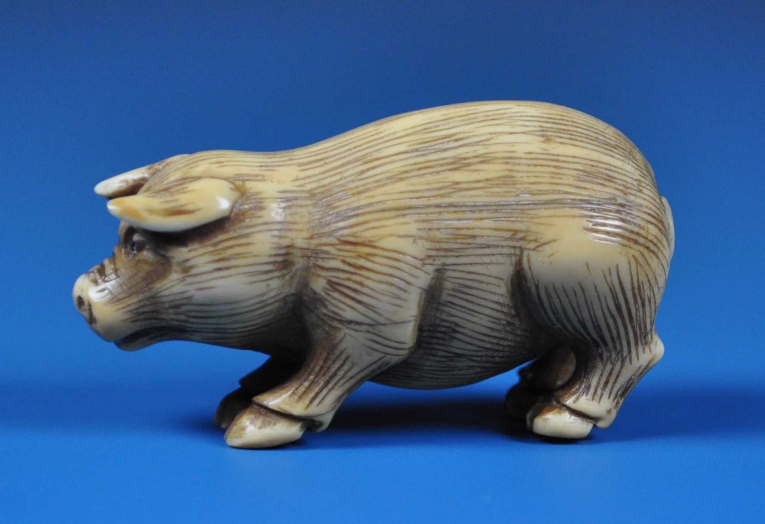 Japanese Carved Ivory Statue Netsuke: Measurements: 2" X 1" X 0.75", We do not ship any ivory out of USA.All base, stand or frame are not included unless it is in the title.