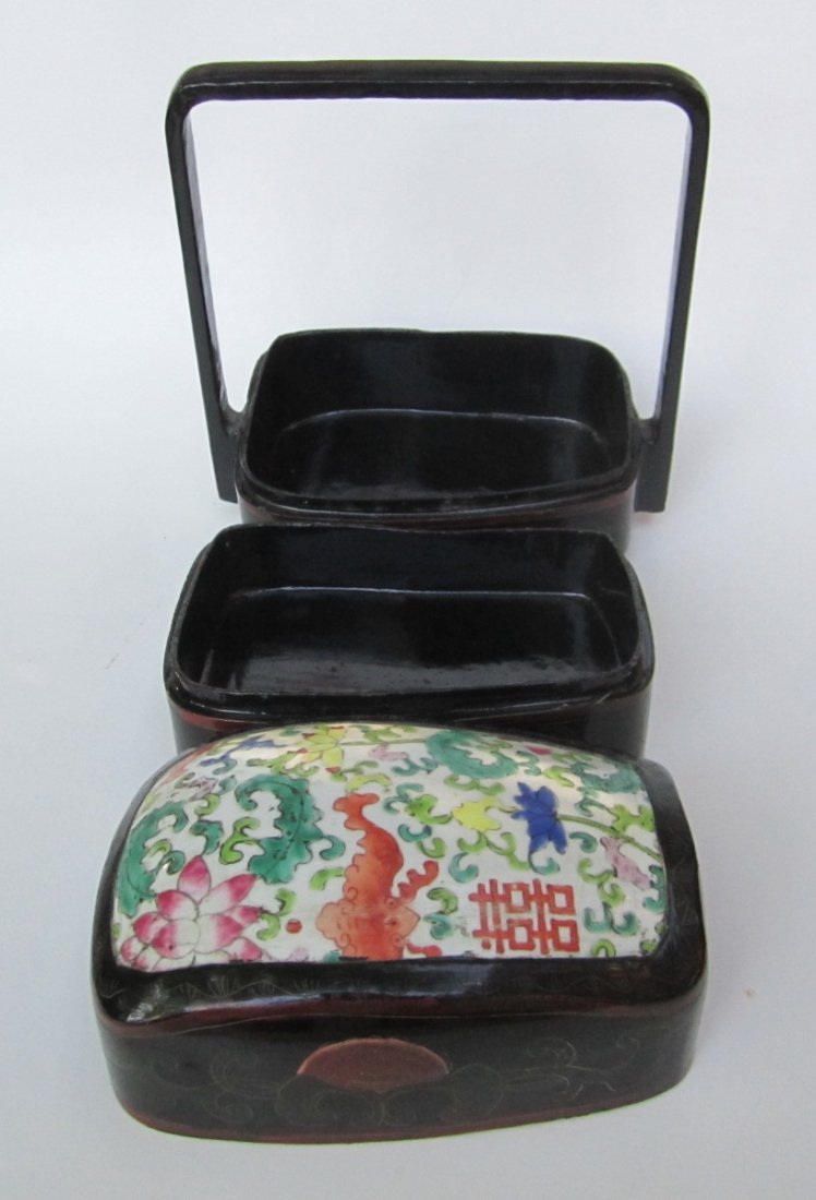 Chinese gilt decorated lacquered box - 5