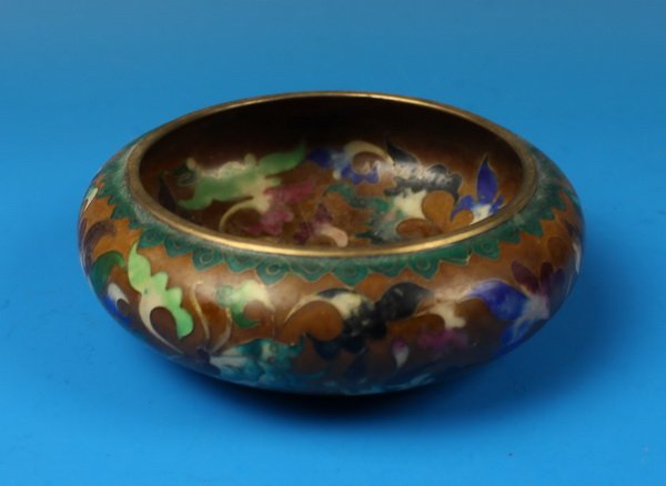 Chinese Cloisonne Brush Washer: Measurements: 4.75" X 2".