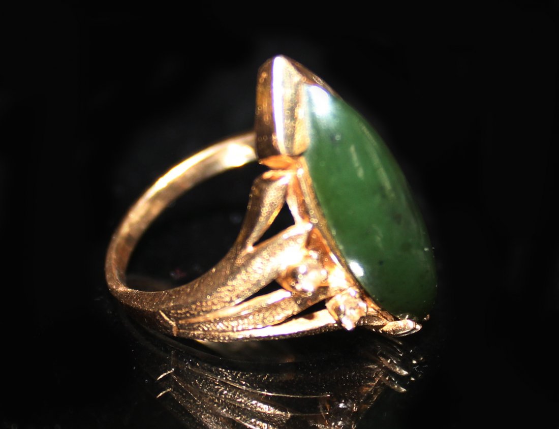 14K Gold and Green Jade Ring (1 of 3)