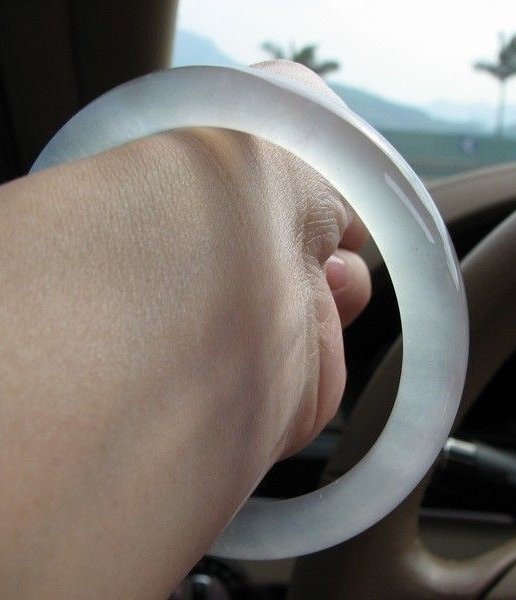 Chinese Carved Jadeite Bangle (1 of 3)