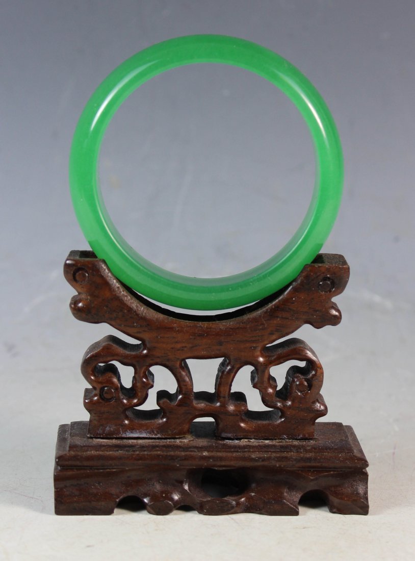 Chinese Carved Jadeite Bangle (1 of 4)