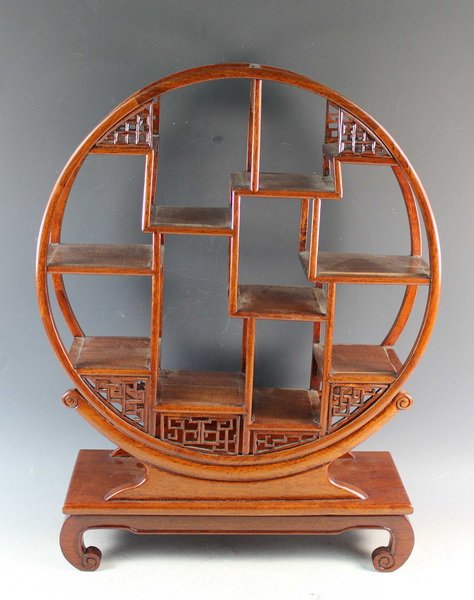 19" Chinese Carved Wood Shelf for Snuff Bottles (1 of 9)