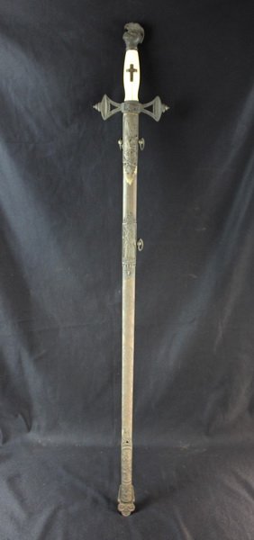 38" Vintage Sword Sheath Knight On Handle (1 of 10)