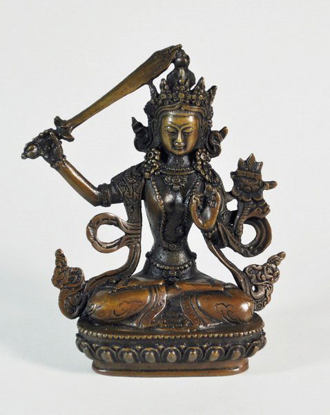 Tibet Bronze Handwork Manjushri Buddha Statue (1 of 8)