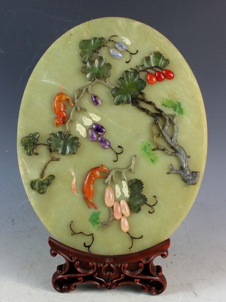 Chinese Carved Jade Table Screen (1 of 7)