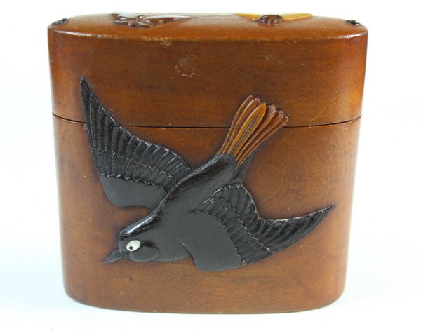 Japanese Antique Wooden INRO: H:3.5",W:3.5",D:1.25"