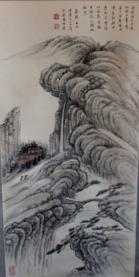 Chinese Water Color Painted On Silk Scroll (1 of 8)