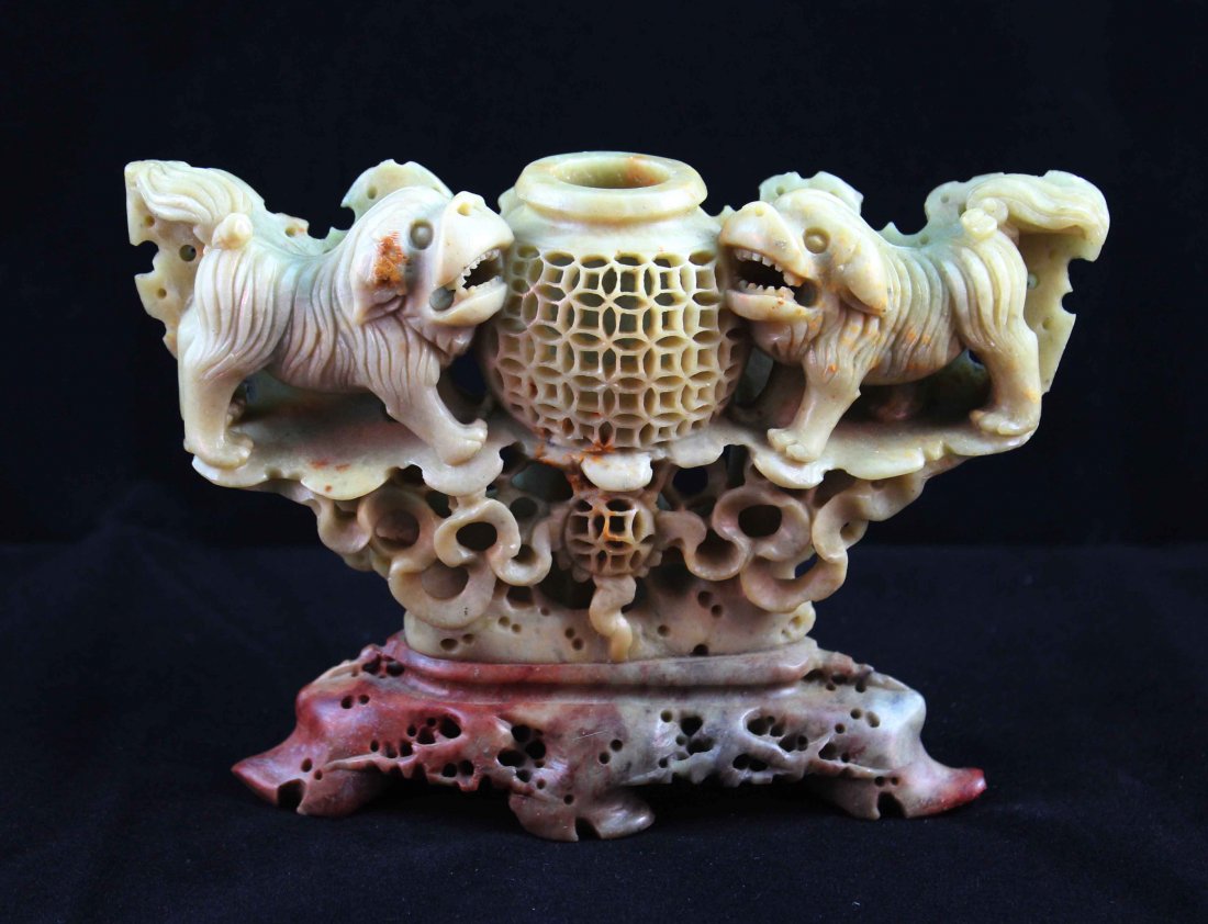 Chinese Carved Stone Statue Of Foodogs (1 of 8)