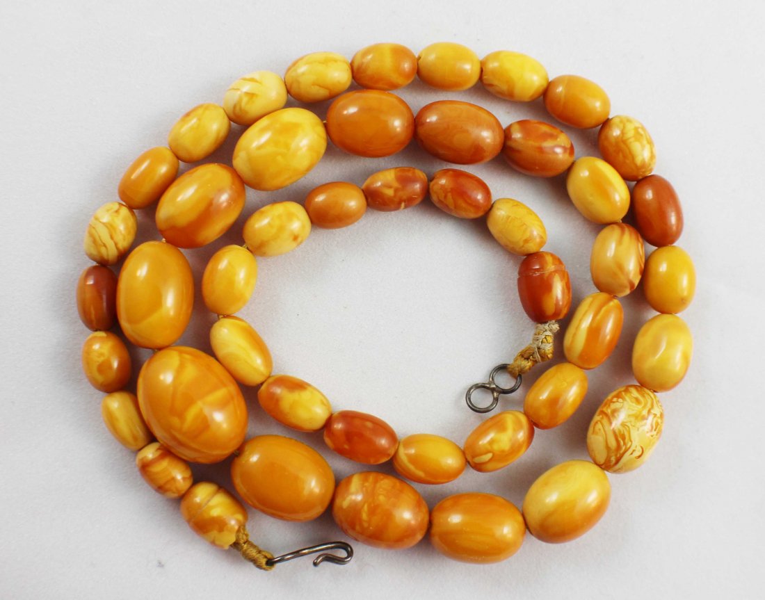 Carved Amber Bead Necklace (1 of 7)