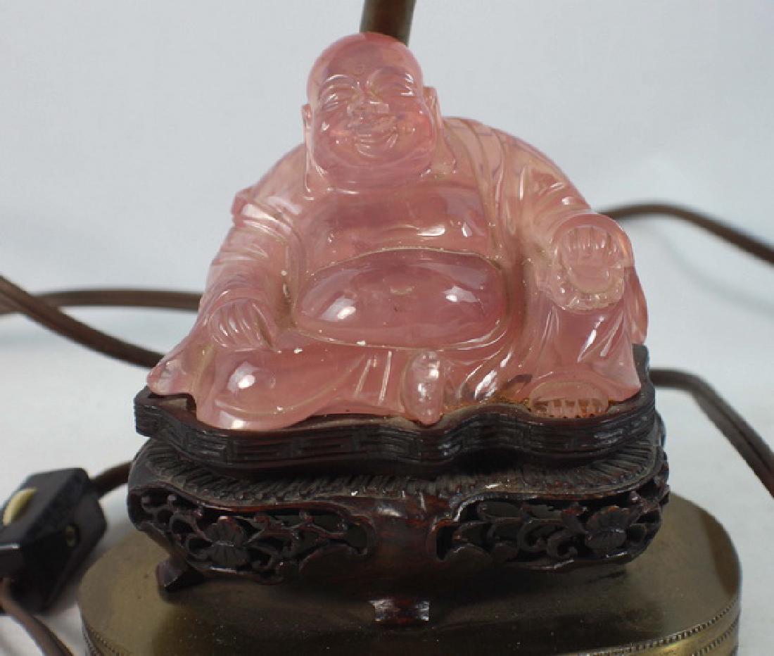 Chinese Carved Crystal Statue Made Tabble Lamp (1 of 7)
