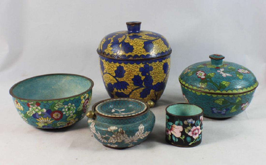 Group Of 5 Chinese Cloisonne Boxes (1 of 9)