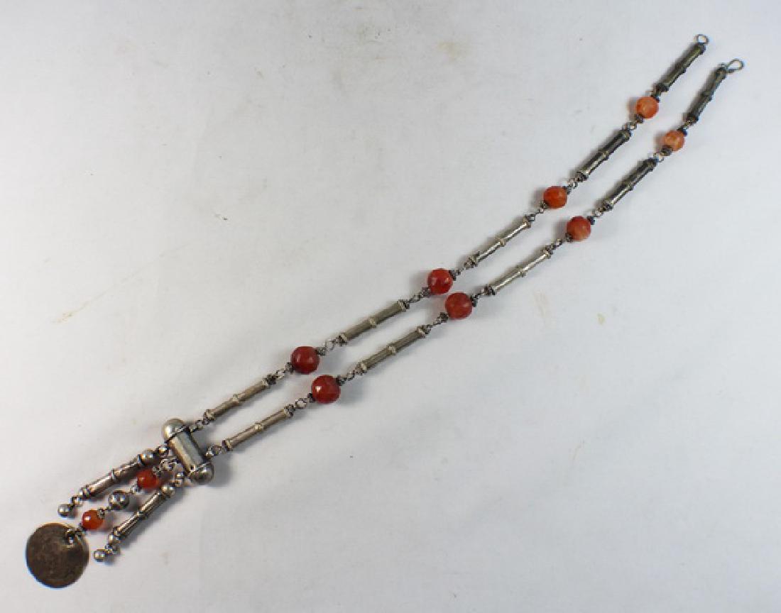 Silver With Agate Beads Necklace (1 of 6)