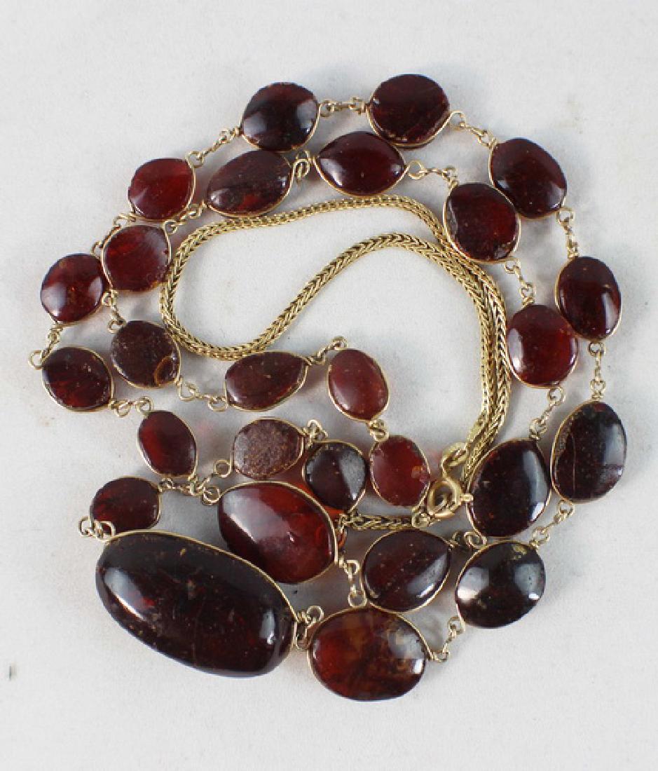 Carved Amber Beads Necklace (1 of 5)