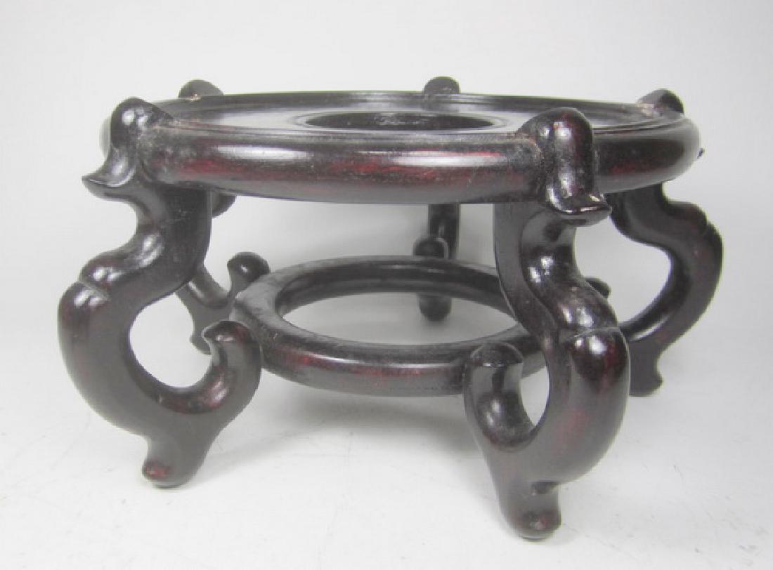 A Vintage Rosewood Vase Stand: 5" H