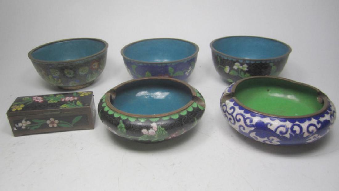 Six Old Chinese Cloisonne Items (1 of 10)
