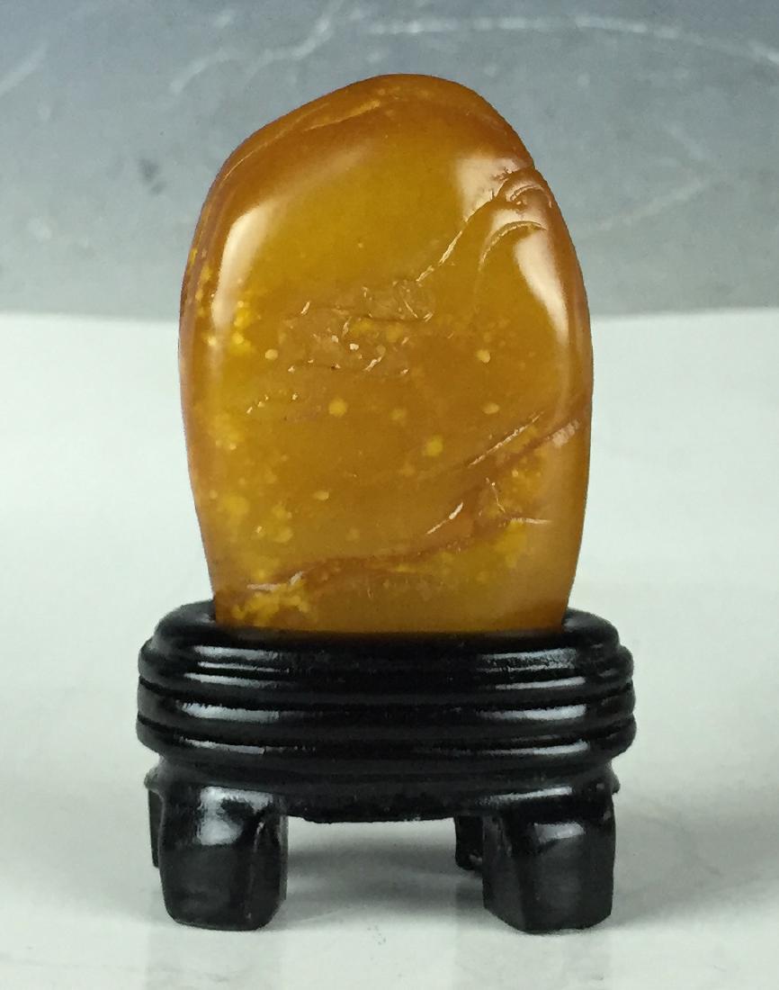 Carved Tianhuang Stone Seal with Wood Stand (1 of 3)