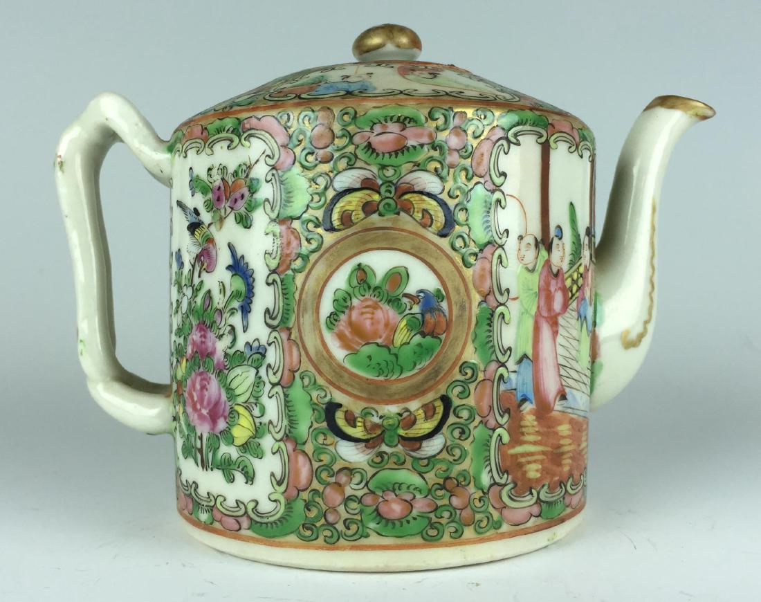 Chinese Canton Enamel Porcelain Tea Pot - People (1 of 9)