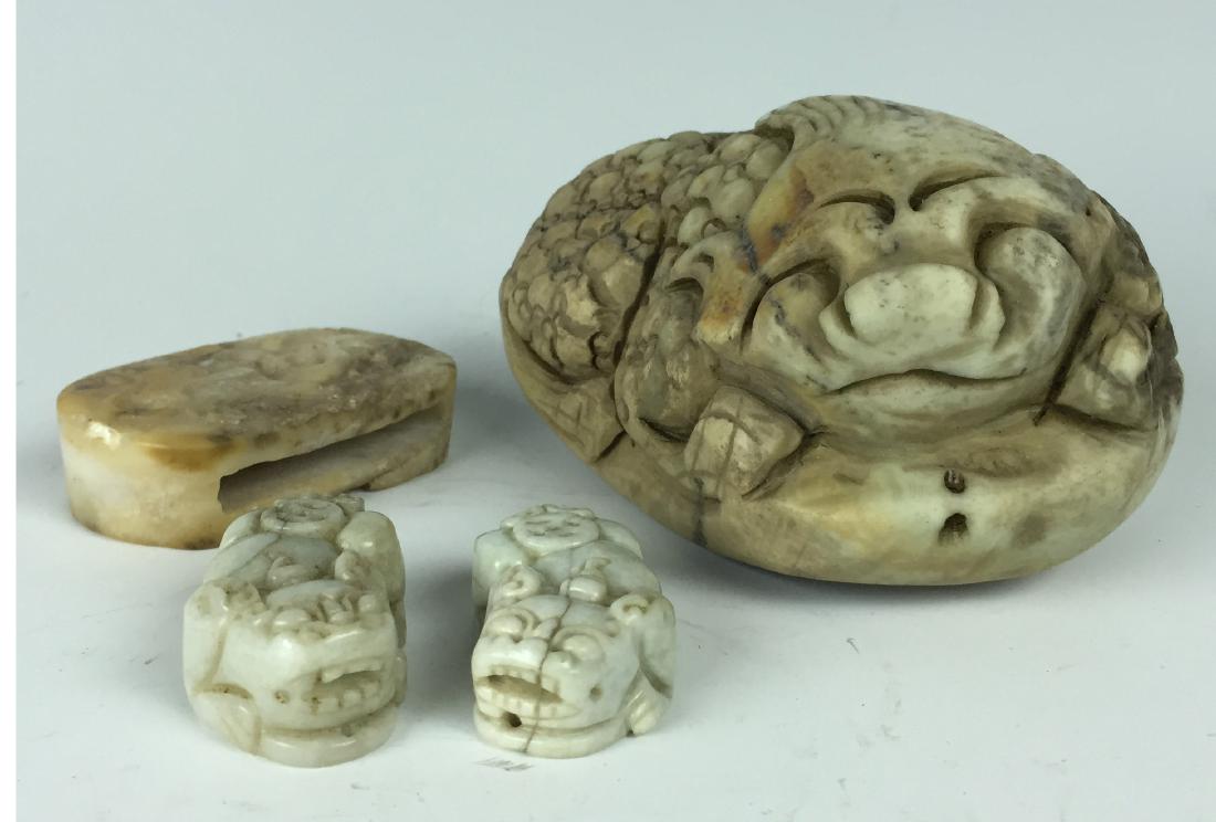 Lot Of 4 Chinese Carved Jade Statues (1 of 9)
